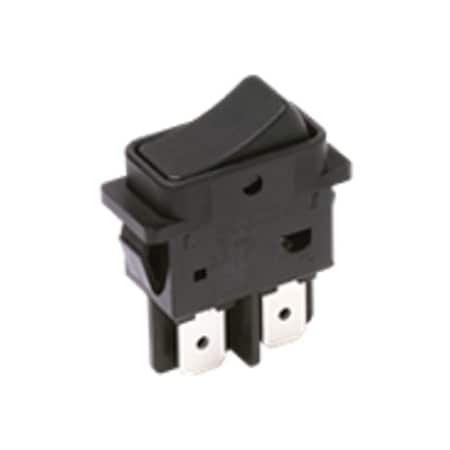 C&K Components Rocker Switch, Dpst, Off-On, Maintained, 6A, 48Vdc, Quick Connect Terminal, Rocker Actuator, Panel DF62J12S215DQA